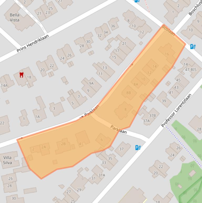 Kaart van postcodegebied 3701CG.