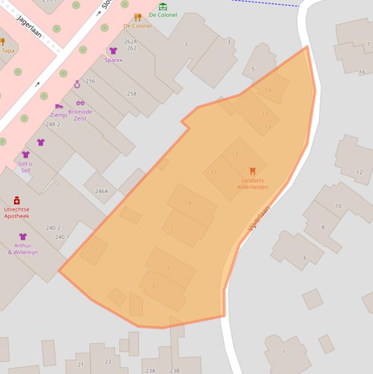 Kaart van postcodegebied 3701CR.