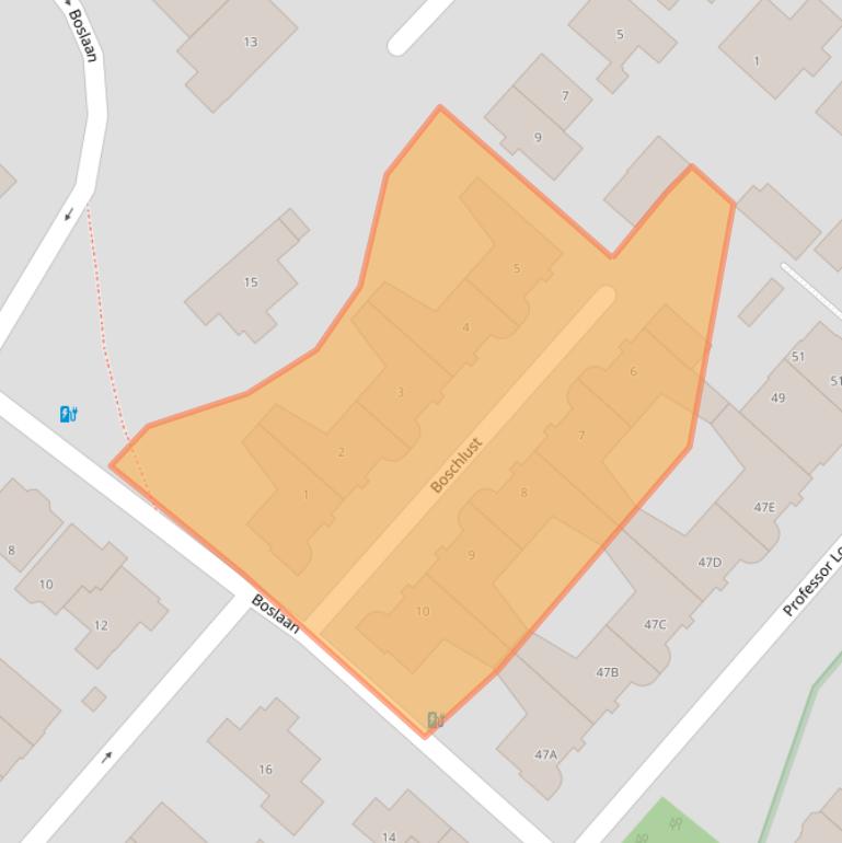 Kaart van postcodegebied 3701CT.