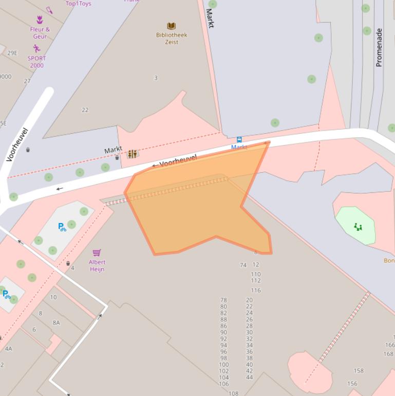 Kaart van postcodegebied 3701DA.