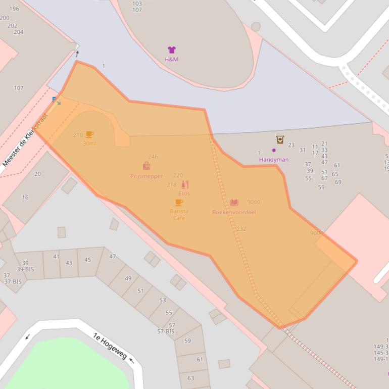 Kaart van postcodegebied 3701DJ.