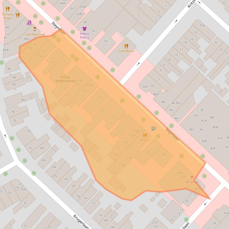 Kaart van postcodegebied 3701EC.