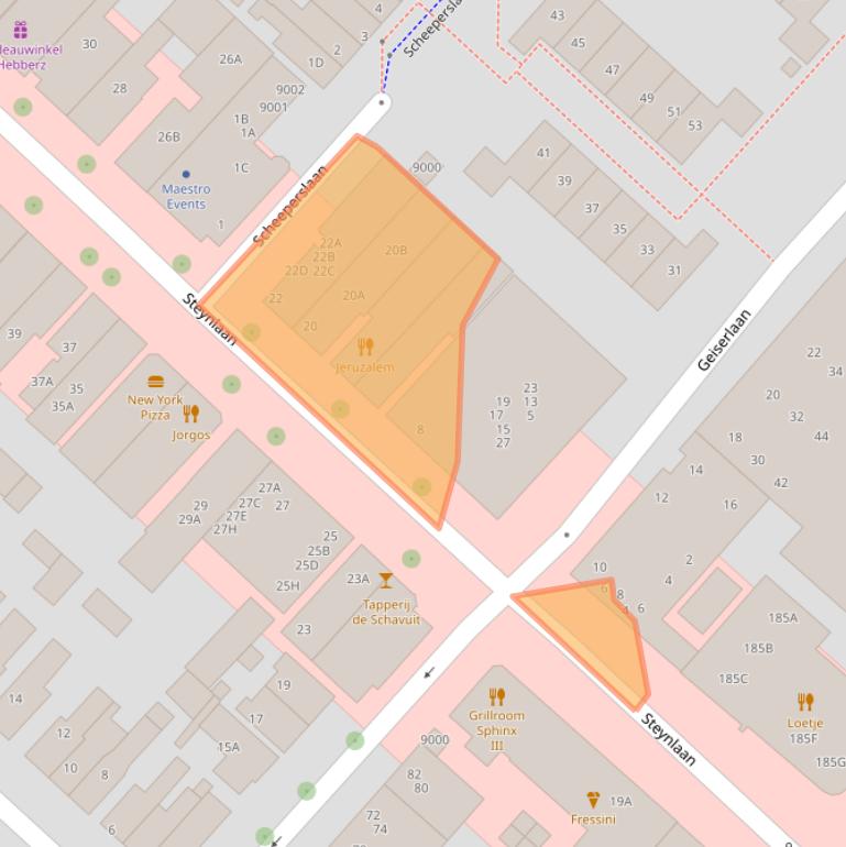 Kaart van postcodegebied 3701EE.