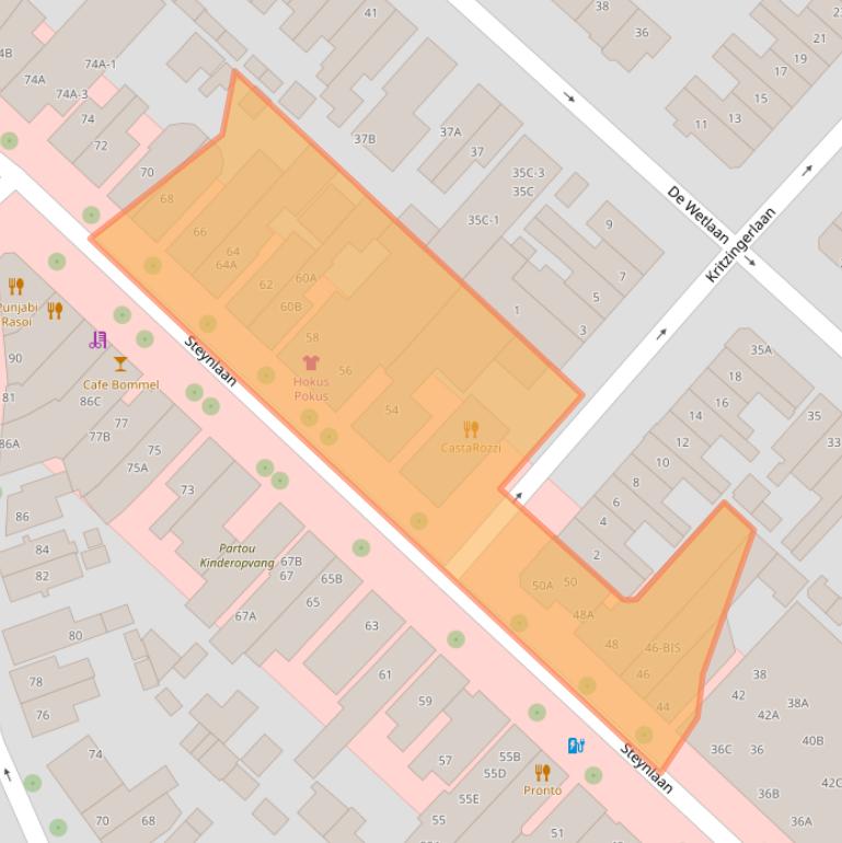 Kaart van postcodegebied 3701EH.