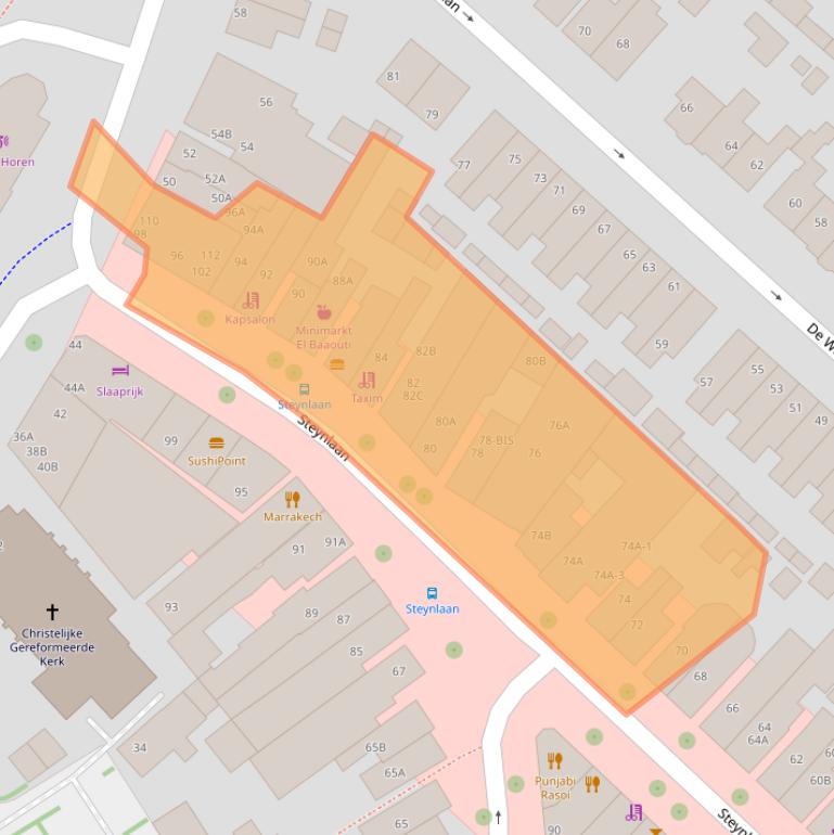 Kaart van postcodegebied 3701EJ.