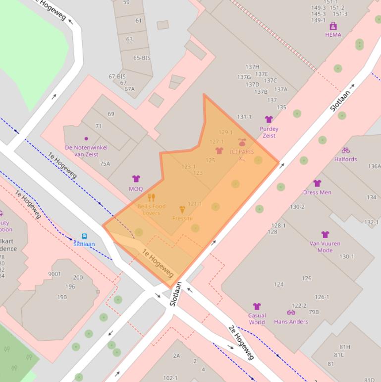 Kaart van postcodegebied 3701GA.