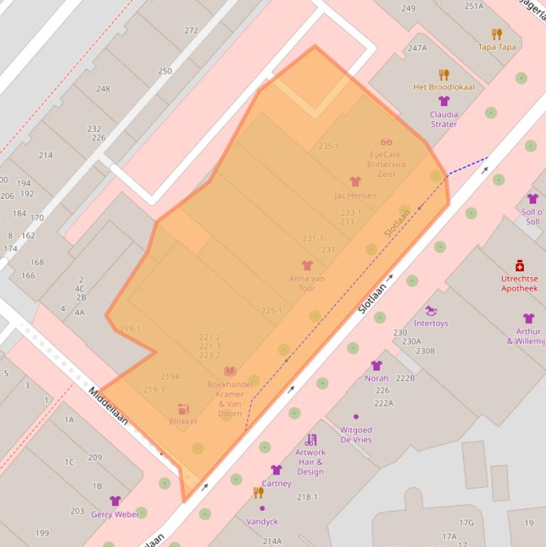 Kaart van postcodegebied 3701GE.