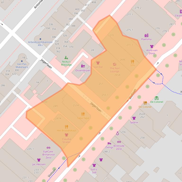 Kaart van postcodegebied 3701GG.