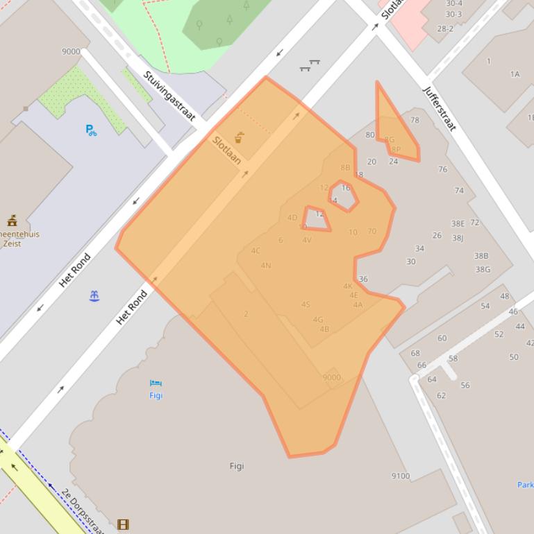 Kaart van postcodegebied 3701GK.