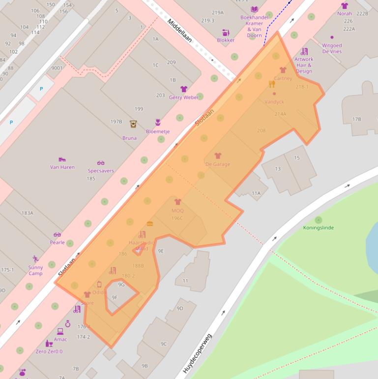 Kaart van postcodegebied 3701GT.