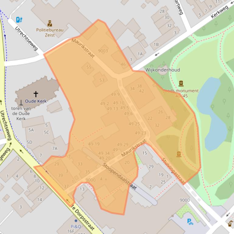 Kaart van postcodegebied 3701HC.