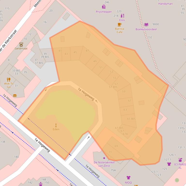 Kaart van postcodegebied 3701HH.