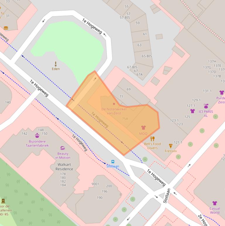 Kaart van postcodegebied 3701HJ.