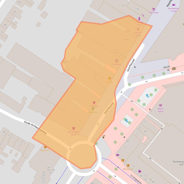 Kaart van postcodegebied 3701JA.