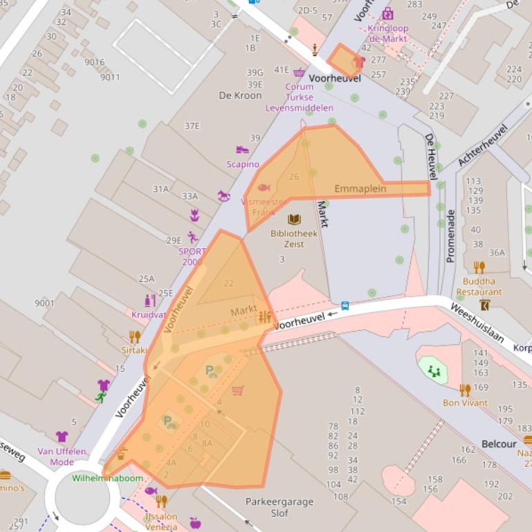 Kaart van postcodegebied 3701JE.