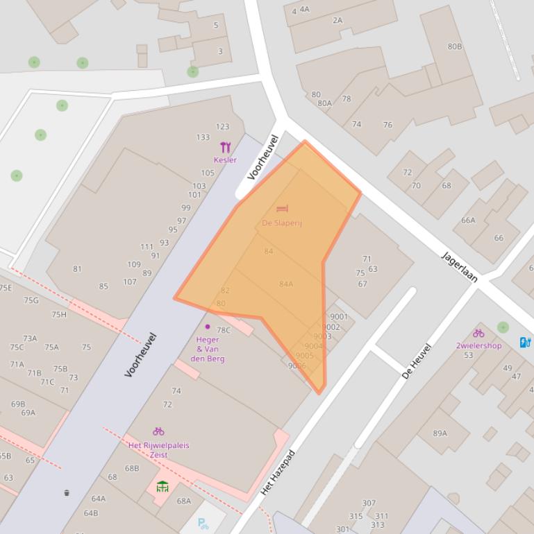 Kaart van postcodegebied 3701JH.