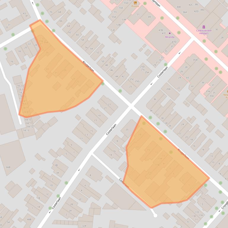Kaart van postcodegebied 3701JN.
