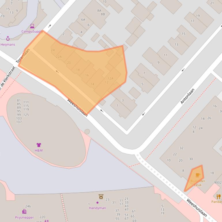 Kaart van postcodegebied 3701JW.