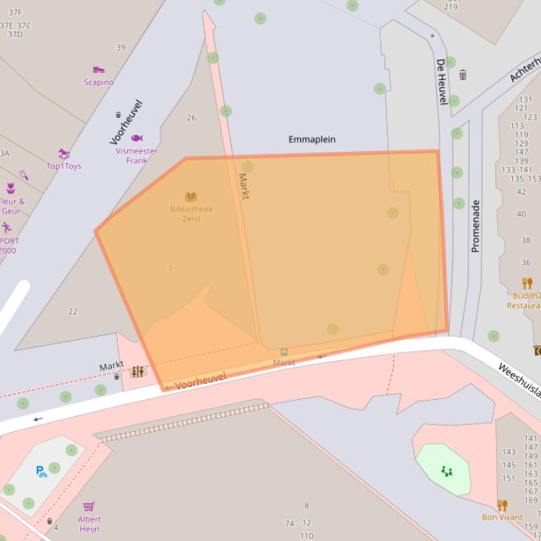 Kaart van postcodegebied 3701JZ.