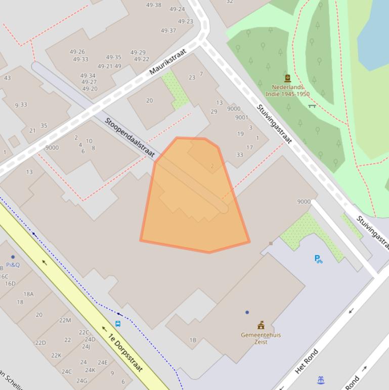 Kaart van postcodegebied 3701KA.