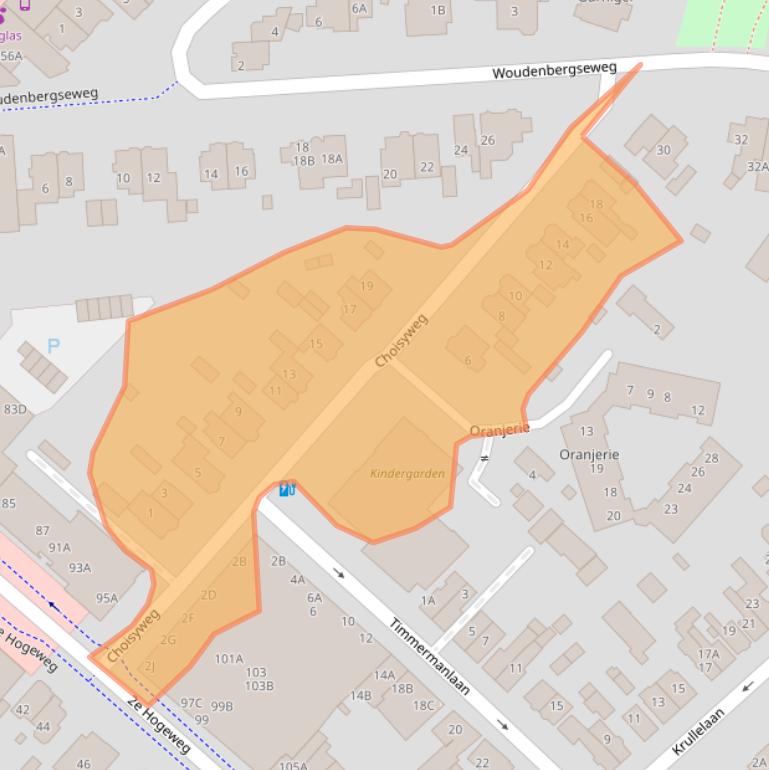 Kaart van postcodegebied 3701TA.