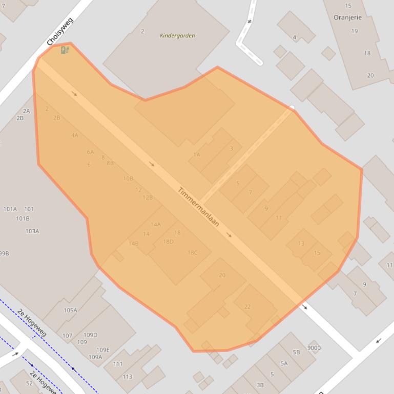 Kaart van postcodegebied 3701TE.