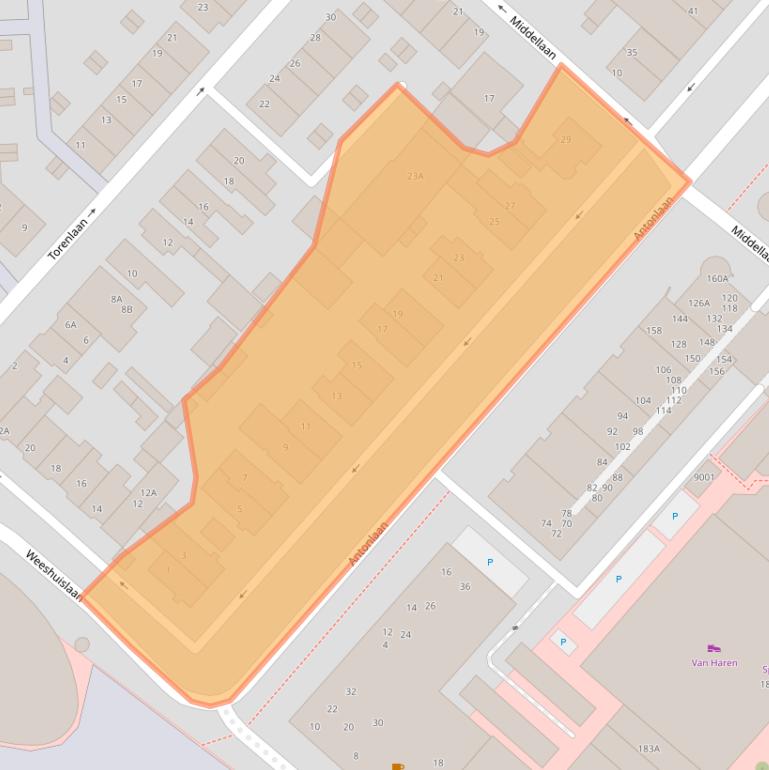 Kaart van postcodegebied 3701VC.