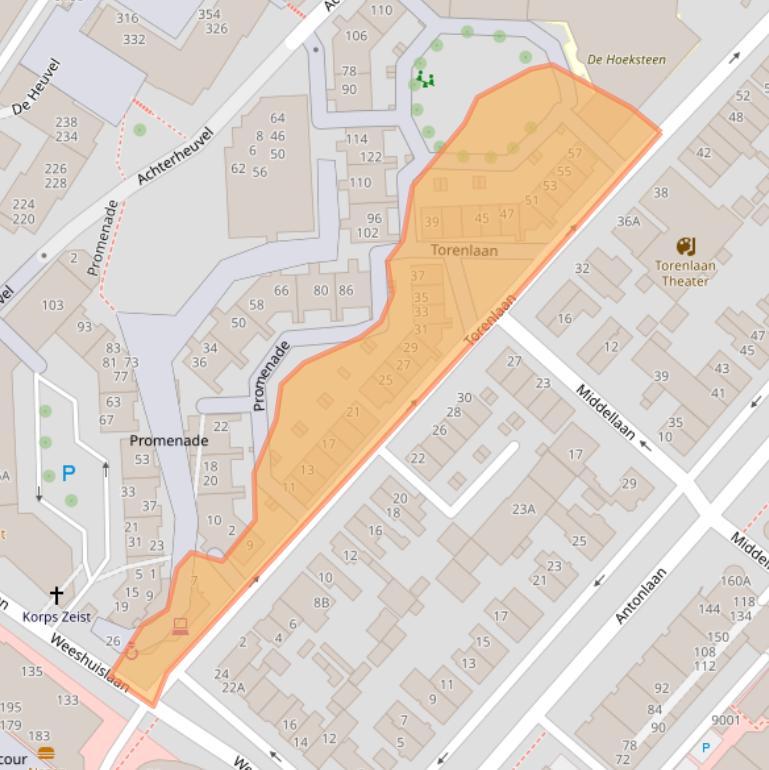 Kaart van postcodegebied 3701VH.