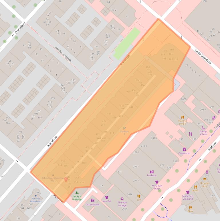 Kaart van postcodegebied 3701VT.