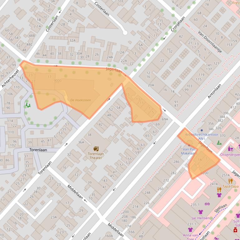 Kaart van postcodegebied 3701XG.
