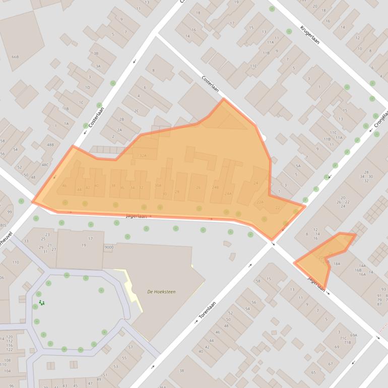 Kaart van postcodegebied 3701XK.
