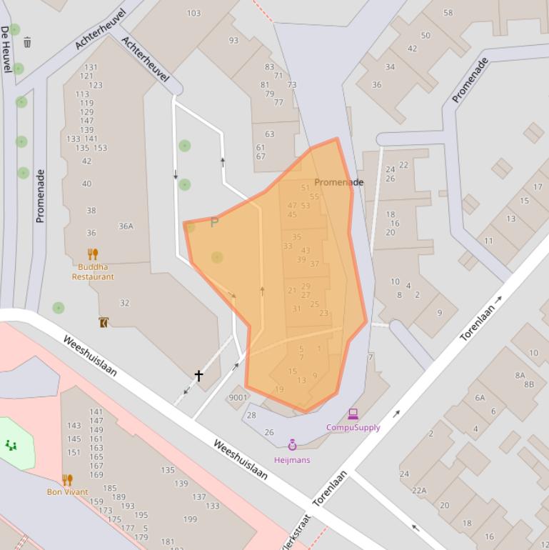 Kaart van postcodegebied 3701ZA.