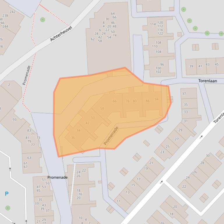 Kaart van postcodegebied 3701ZE.