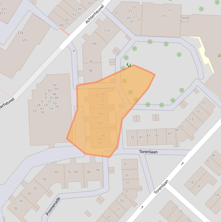 Kaart van postcodegebied 3701ZG.