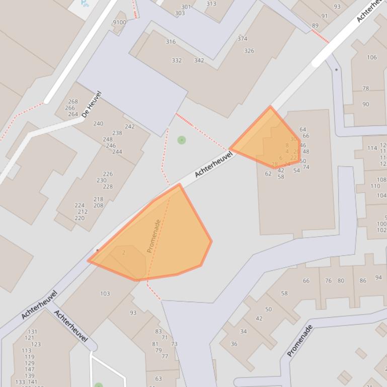 Kaart van postcodegebied 3701ZH.