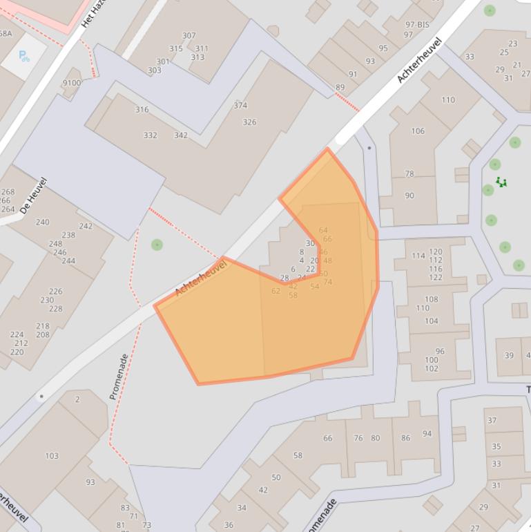 Kaart van postcodegebied 3701ZJ.