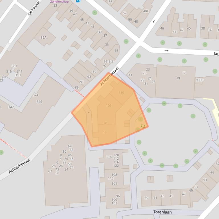 Kaart van postcodegebied 3701ZK.