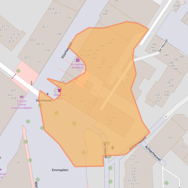 Kaart van postcodegebied 3701ZL.