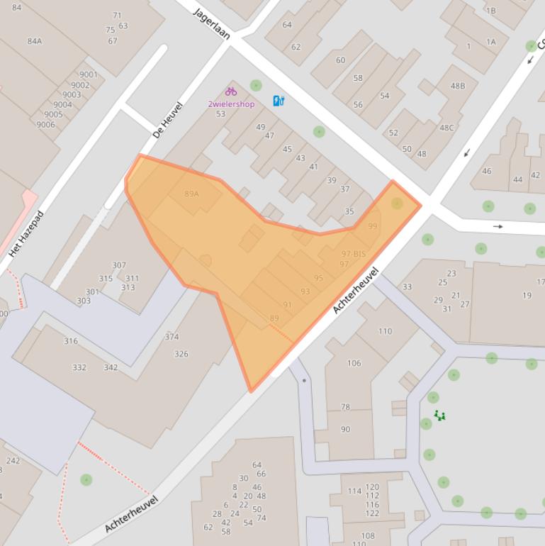 Kaart van postcodegebied 3701ZS.