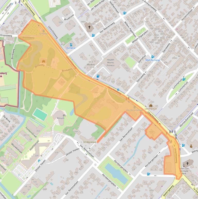 Kaart van postcodegebied 3702AD.