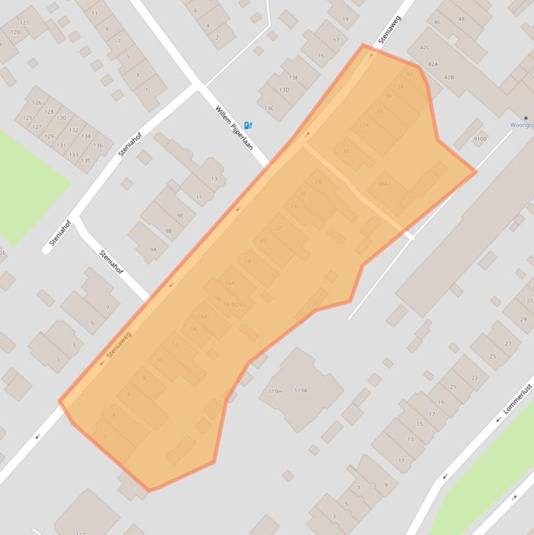 Kaart van postcodegebied 3702AG.