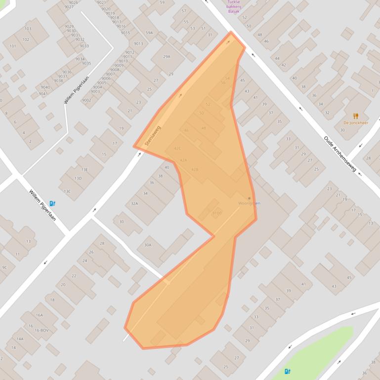 Kaart van postcodegebied 3702AH.