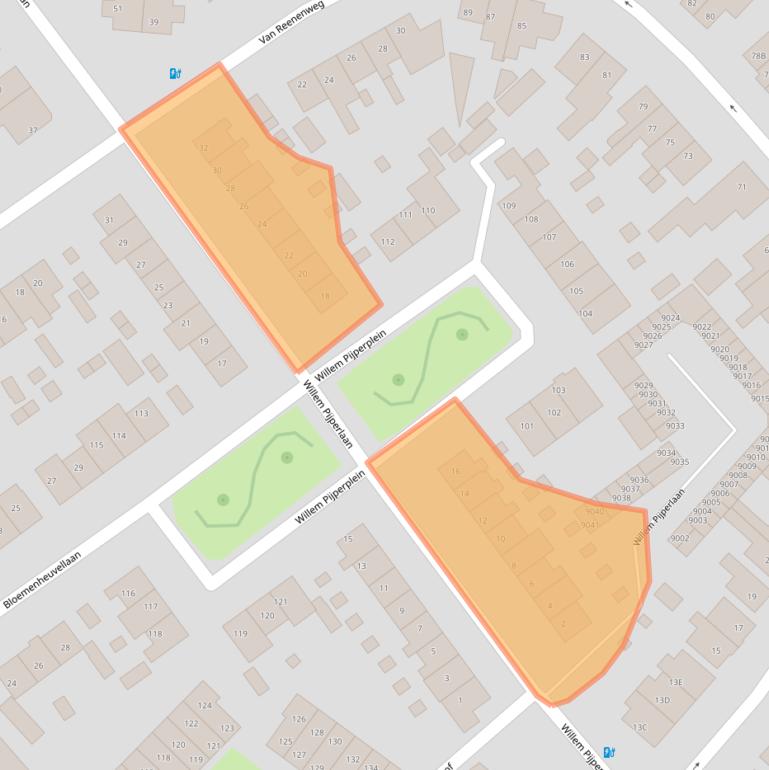 Kaart van postcodegebied 3702AM.