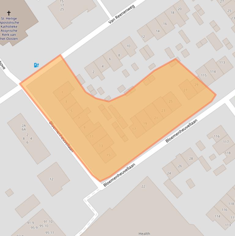 Kaart van postcodegebied 3702AP.