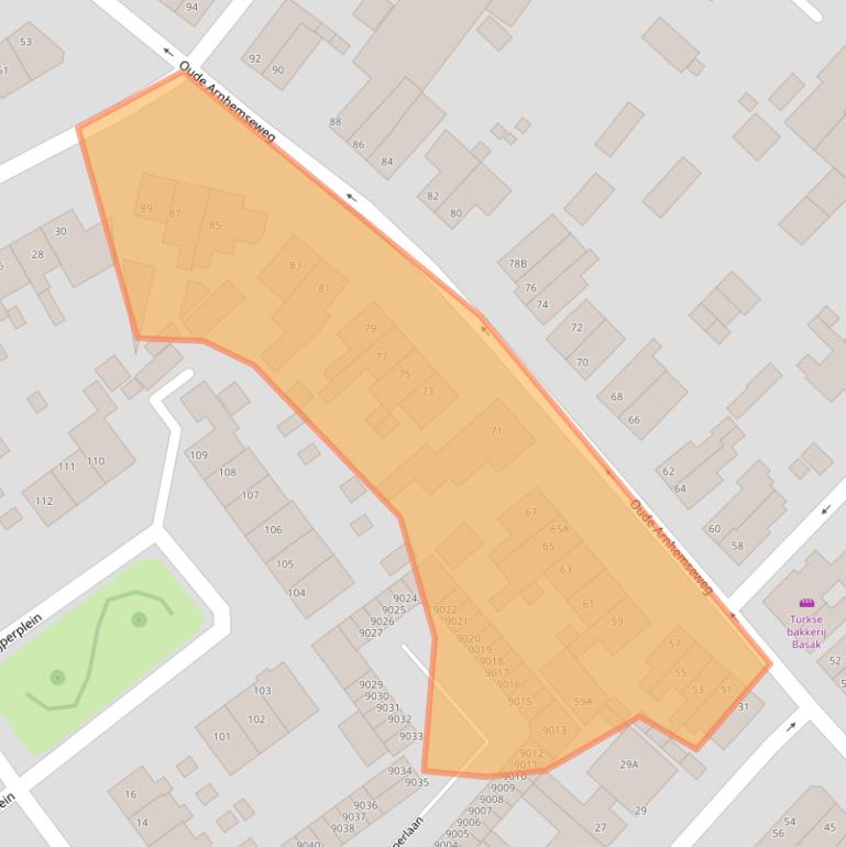 Kaart van postcodegebied 3702BB.