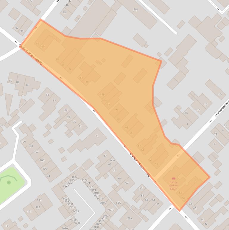 Kaart van postcodegebied 3702BG.