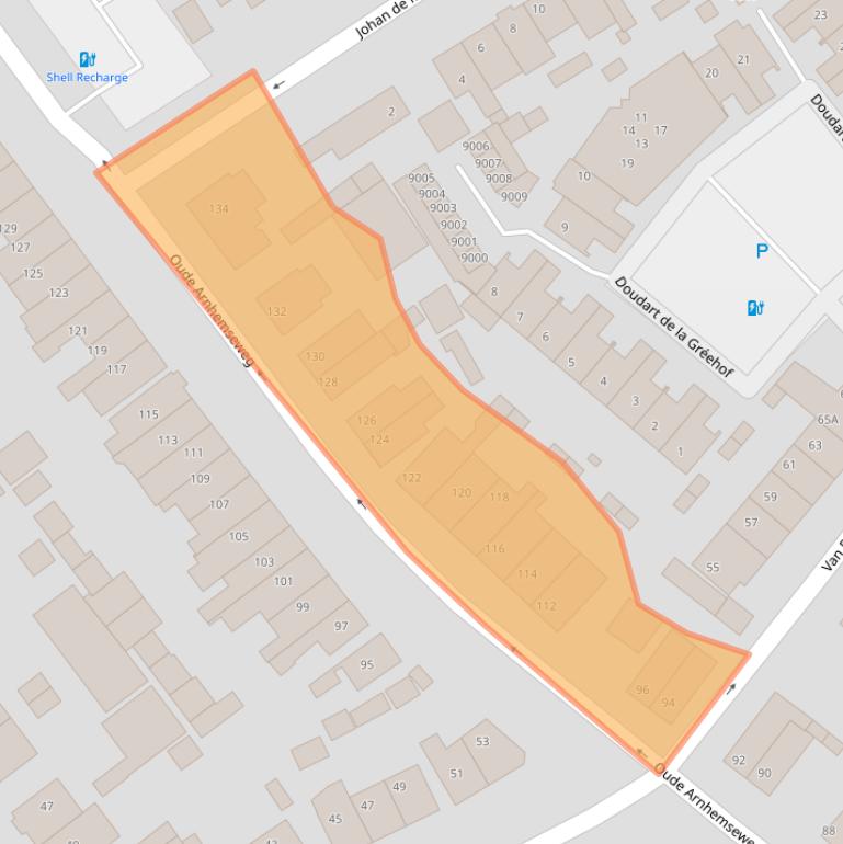 Kaart van postcodegebied 3702BH.