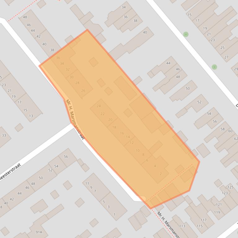 Kaart van postcodegebied 3702BR.