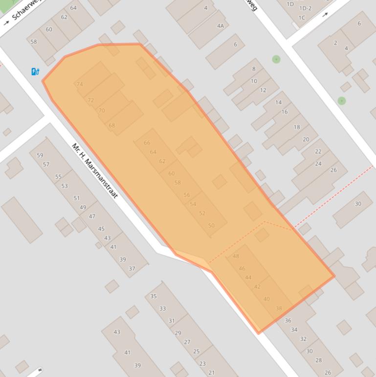 Kaart van postcodegebied 3702BS.