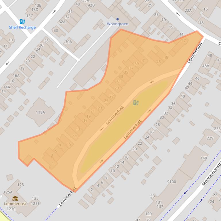 Kaart van postcodegebied 3702BT.